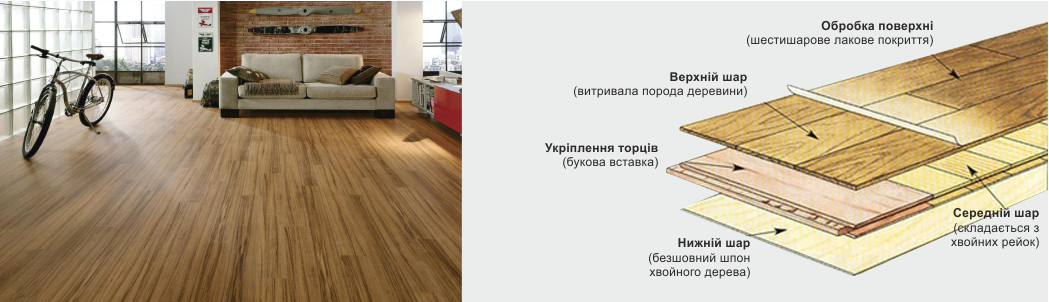 Схематичне зображення паркетної дошки