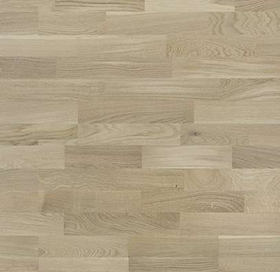 Паркетна дошка Ясен Frankfurt 3 полосний, білий матовий лак, STANDARD (2200*180*14 мм)уп.7шт. /2,77м2